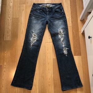 Sneak Peek Distressed Bootcut Jeans Size 9